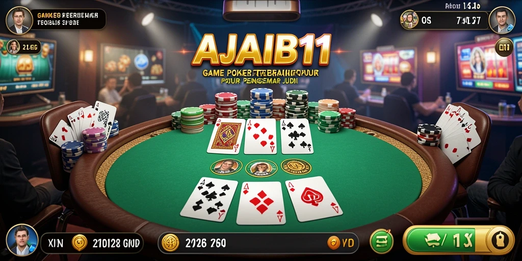 Tangkapan layar gameplay Poker yang seru dan mendebarkan di AJAIB11.