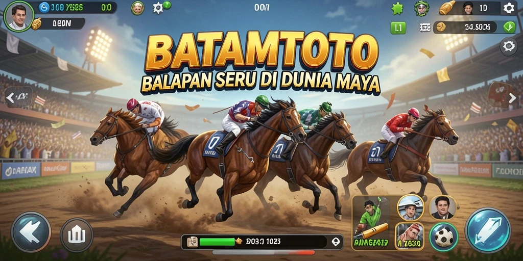 Screenshot utama BATAMTOTO menampilkan aksi balapan yang mendebarkan.