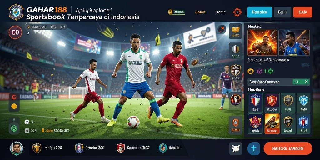 Tampilan utama GAHAR188 dengan fitur taruhan olahraga yang menarik.