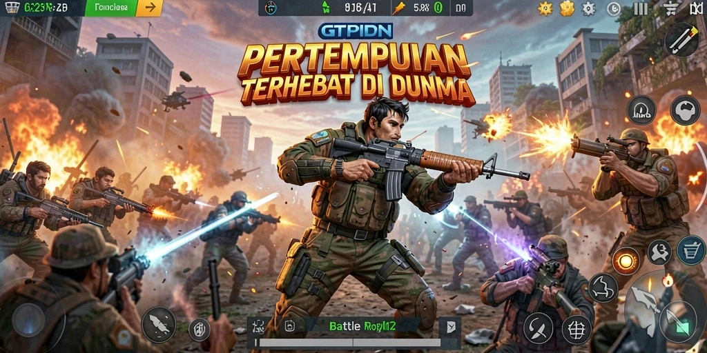Gameplay GTPIDN yang menegangkan dengan aksi pertempuran seru.
