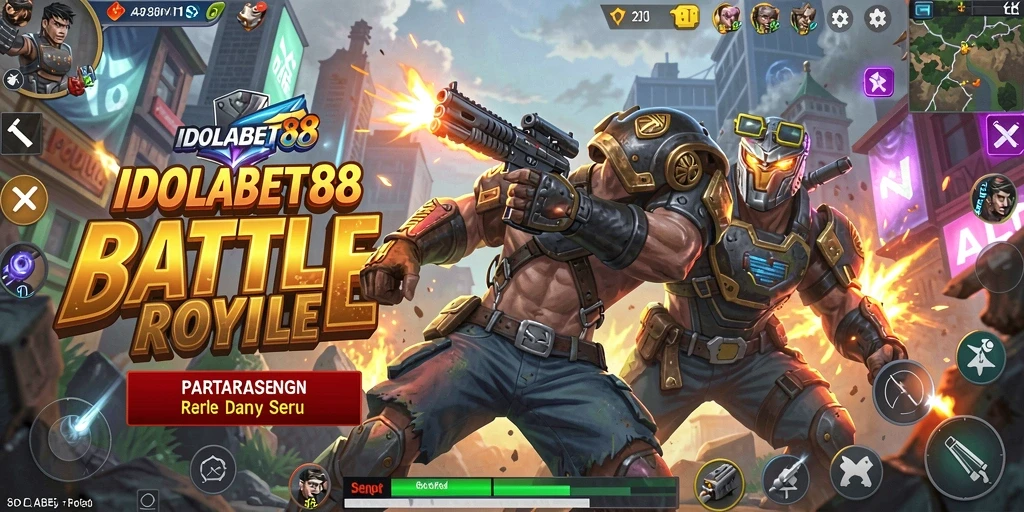 Gameplay seru IDOLABET88 dalam pertempuran Battle Royale.
