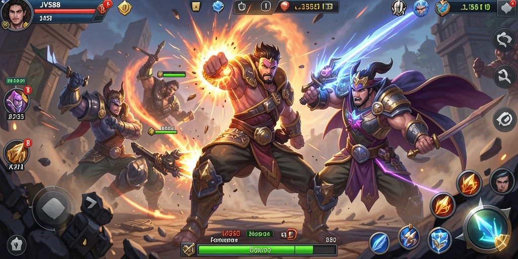 Tangkapan layar utama JVS88 menampilkan aksi seru dalam pertempuran Battle Royale.