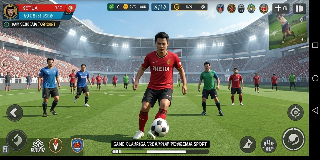Tampilan gameplay KETUA yang menegangkan di arena olahraga.