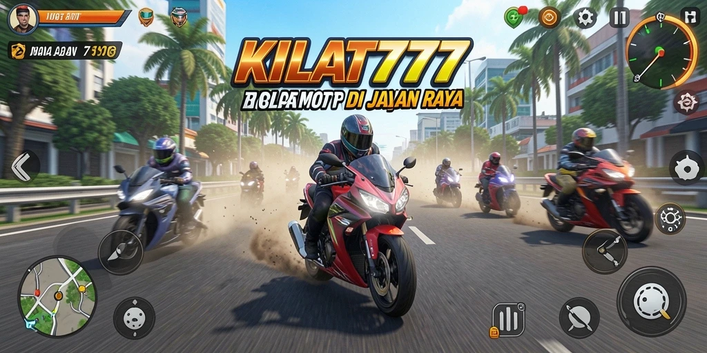 Tampilan menarik dari gameplay balapan motor KILAT777.