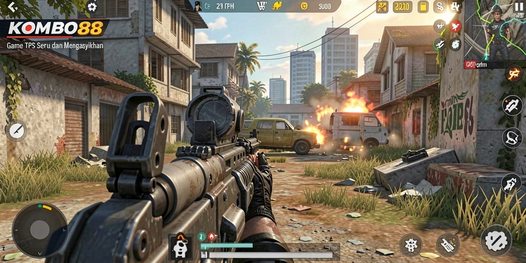 Tampilan mendebarkan aksi gameplay dalam KOMBO88.