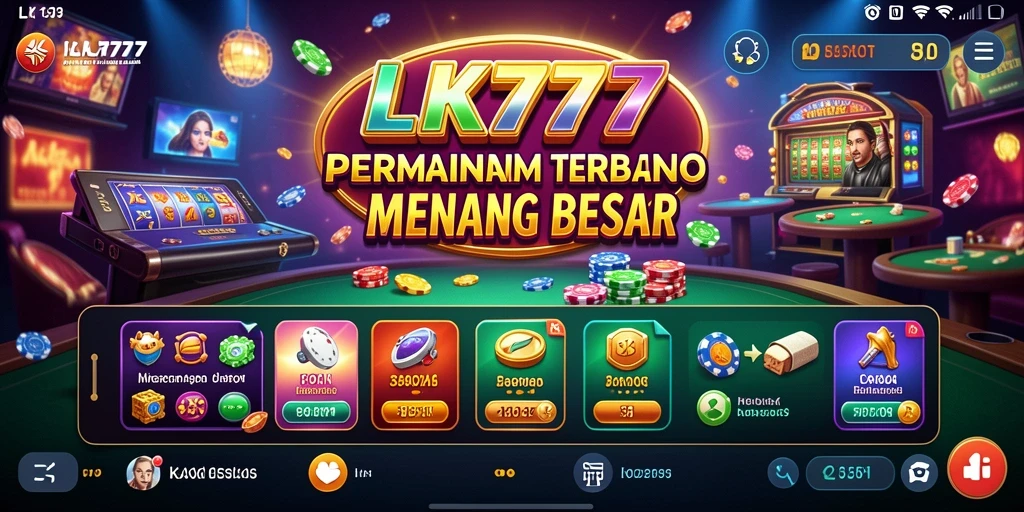 Screenshot LK777 menunjukkan gameplay kasino yang penuh warna dan menyenangkan.