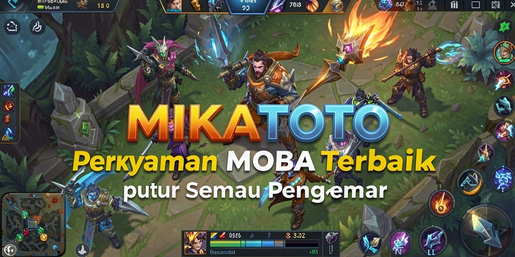 Screenshot MIKATOTO menampilkan aksi pertempuran seru di arena MOBA.