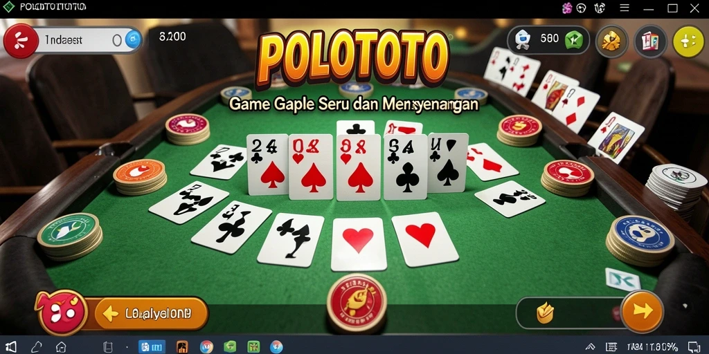 Tampilan gameplay POLOTOTO dengan teman-teman saat bermain Gaple.