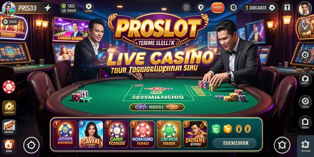 Tampilan gameplay Live Casino yang menarik dan interaktif di PROSLOT.