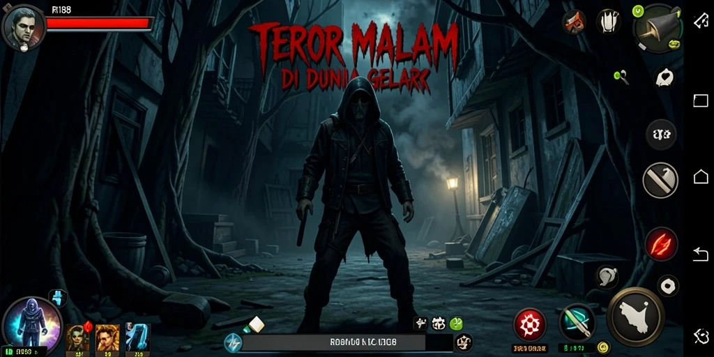 Tangkapan layar permainan RI188 menampilkan suasana Horror yang mencekam.