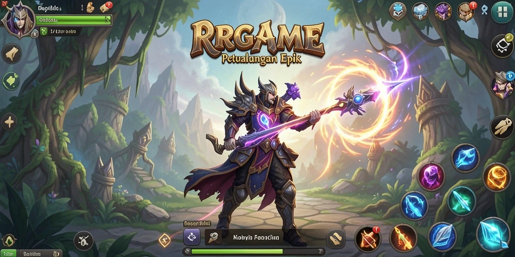 Tangkapan layar RPGAME menampilkan pertarungan seru di alam fantasi.