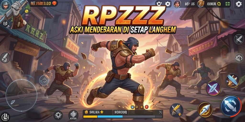 Tangkapan layar menunjukkan aksi seru dalam permainan RPZZZ.