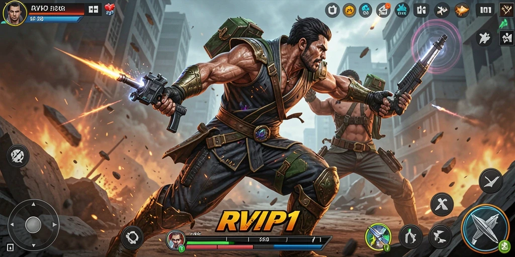 Tangkapan layar gameplay RVIP1 dengan aksi mendebarkan dan grafis menawan.