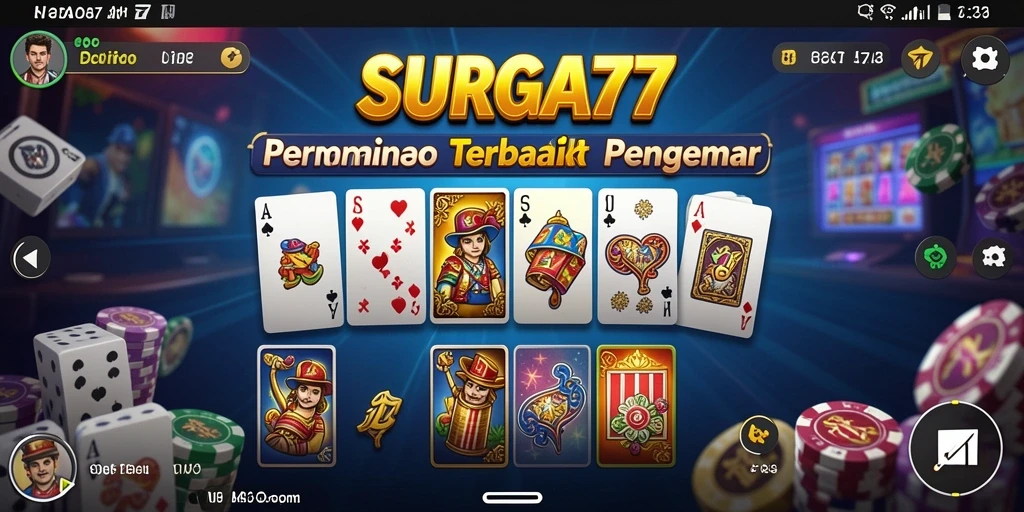 Tampilan gameplay SURGA77 yang menakjubkan dengan domino.