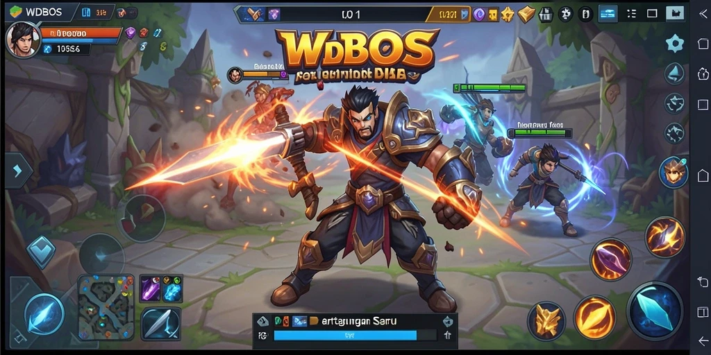 Gameplay seru WDBOS dengan karakter bertarung.